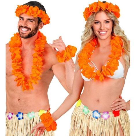 Set Hawaii Portocaliu Widmann | Costum Carnaval - imagine 2