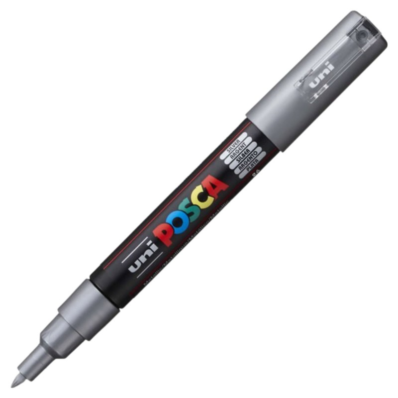 Marker Posca UNI PC-1M, 0.7 mm, Argintiu