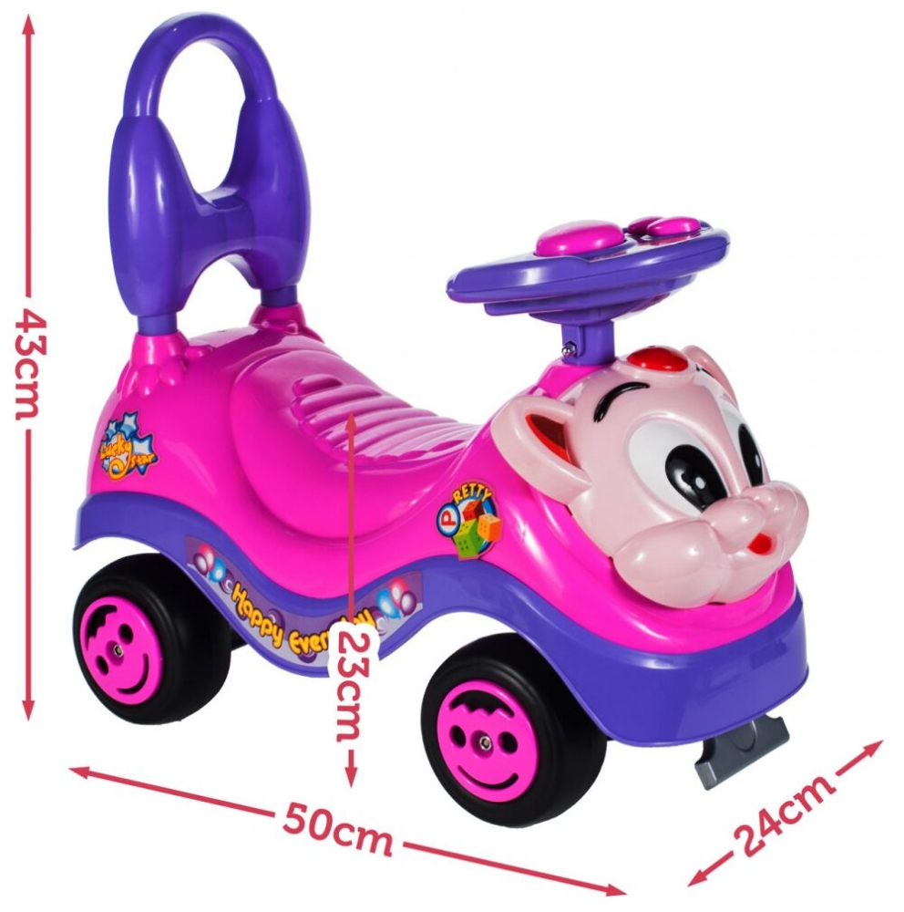 Mașinuță Malplay Kitty Pink Ride-on, 18 luni+ - imagine 8