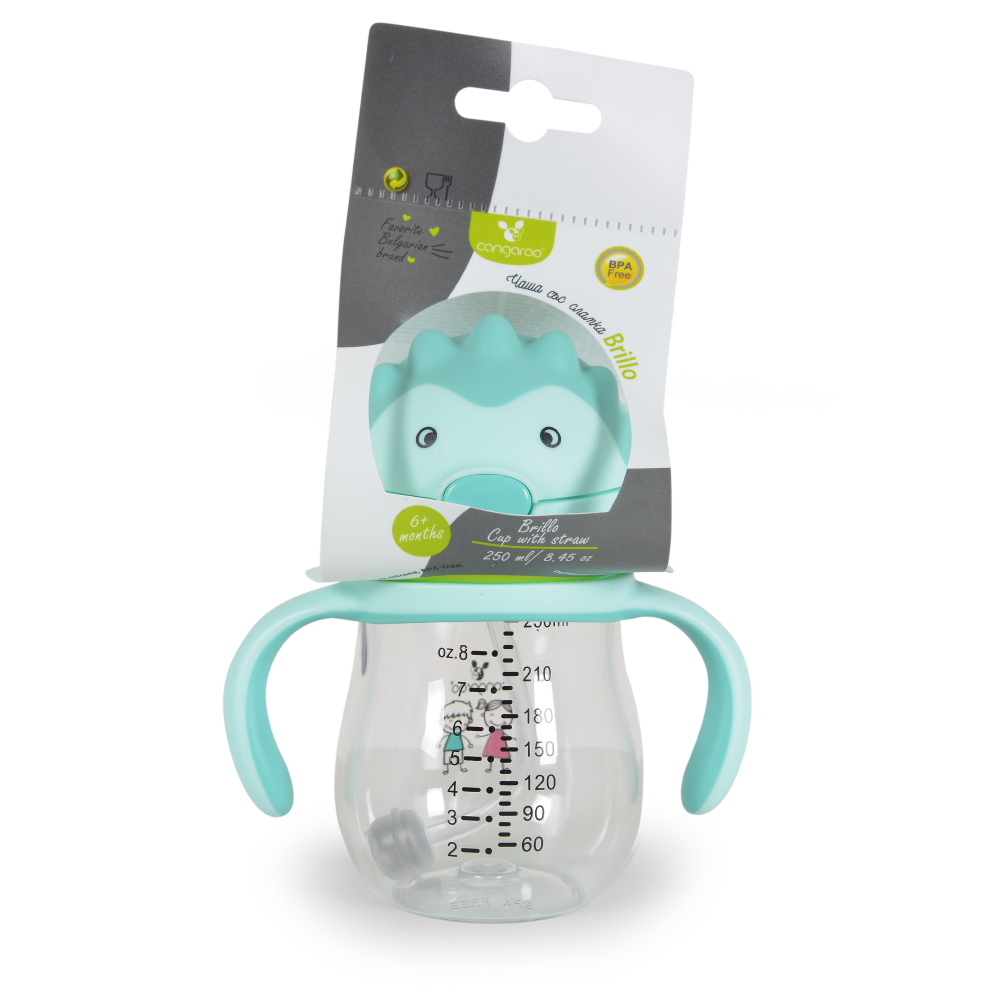 Cana Cangaroo 250ml cu Pai, Anti-Colici, Brillo Blue - imagine 3