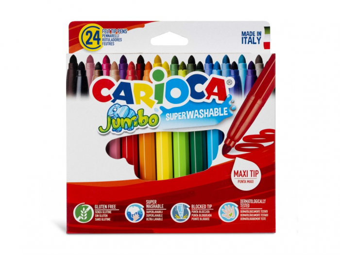 Set Carioca Jumbo 24 culori, non-toxice