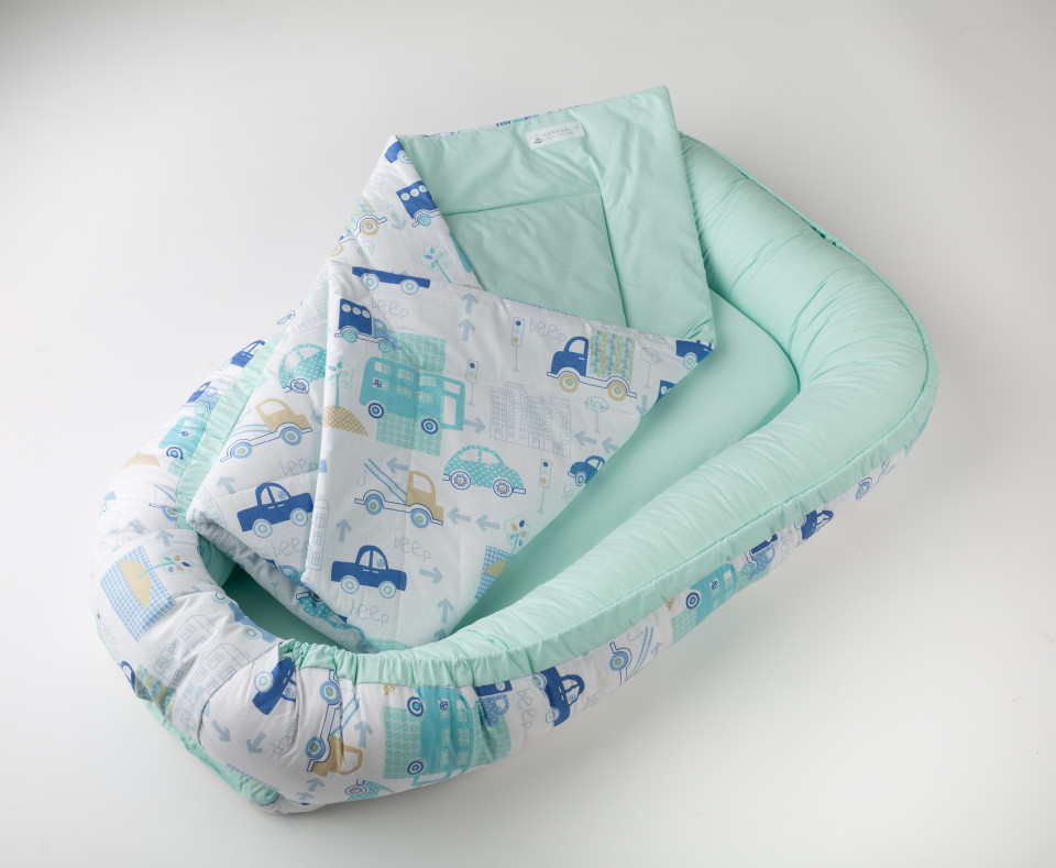 Babynest Blue Car Maradalia - Somn Sigur Bebe