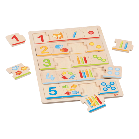 Goki Puzzle Lemn Educativ Invata Sa Numaram