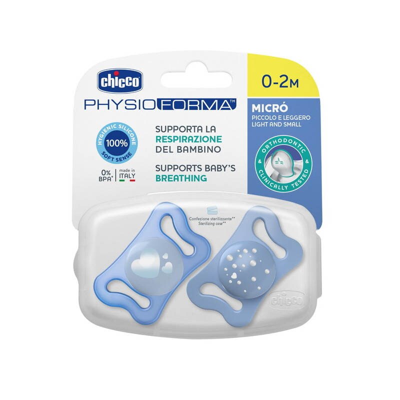 Suzeta Chicco PhysioForma Micro Blue, 0-2 luni - imagine 3