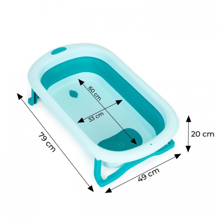 Cadita baie Ecotoys HA-B37, pliabila, albastra - imagine 8
