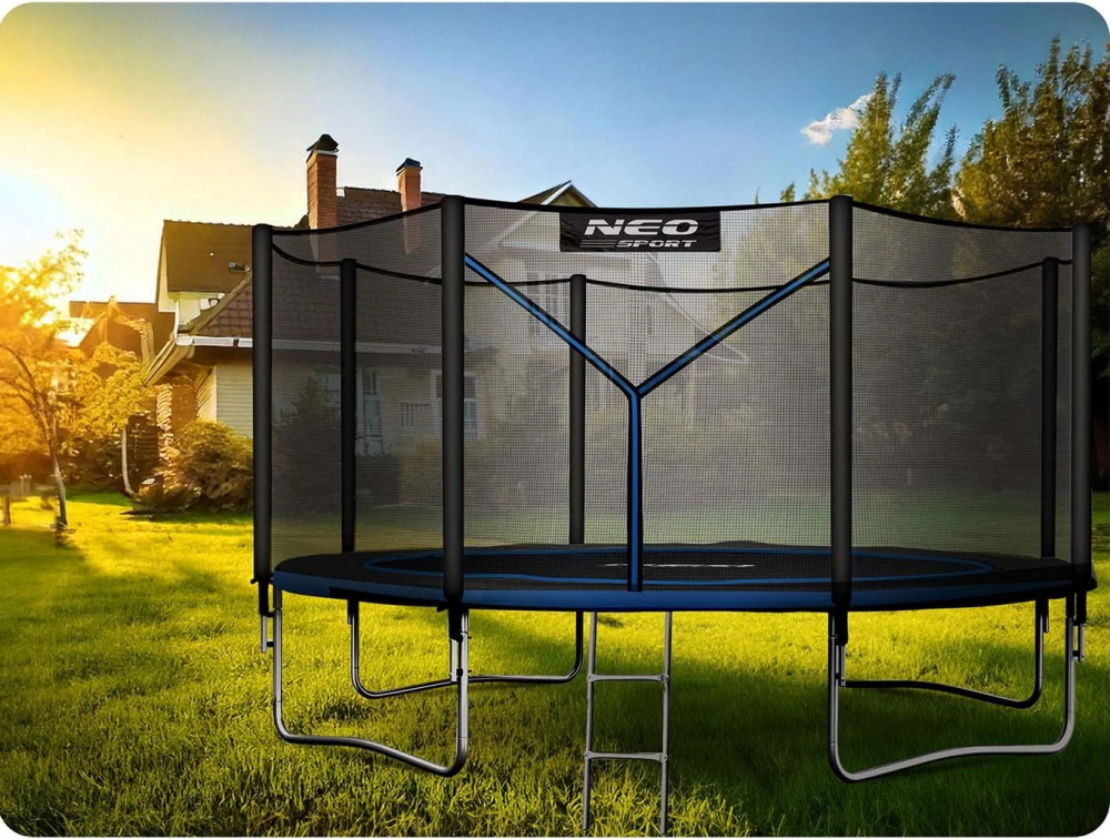 Trambulină Neo-Sport 374cm cu plasă siguranță - imagine 3