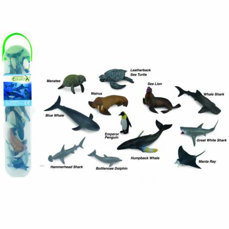 Tub 12 Figurine Animale Marine Collecta