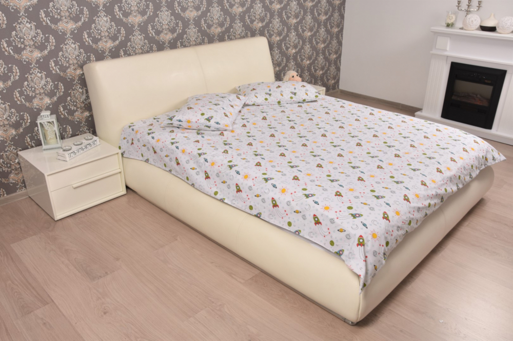 Lenjerie Pat Dublu Bumbac Rachete Confort Family - imagine 2