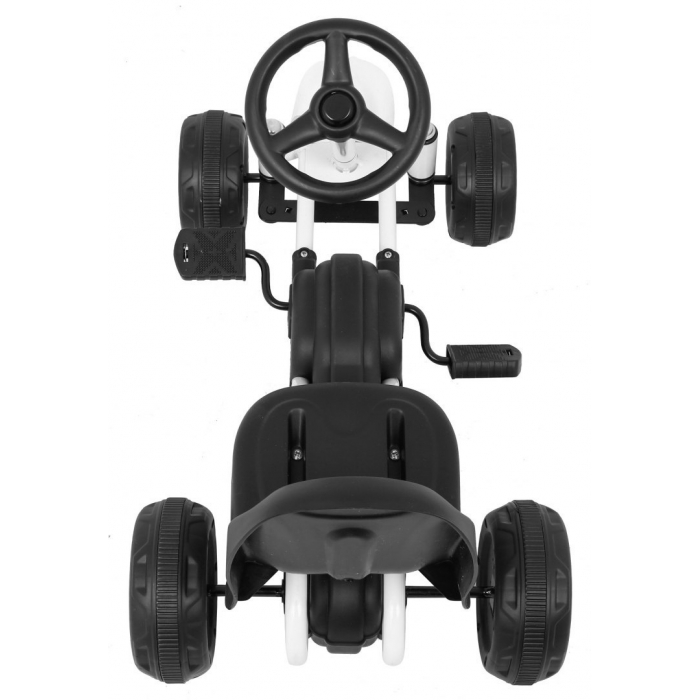 Gokart Kart Pedale Copii Alb - Aventură Sigură - imagine 2