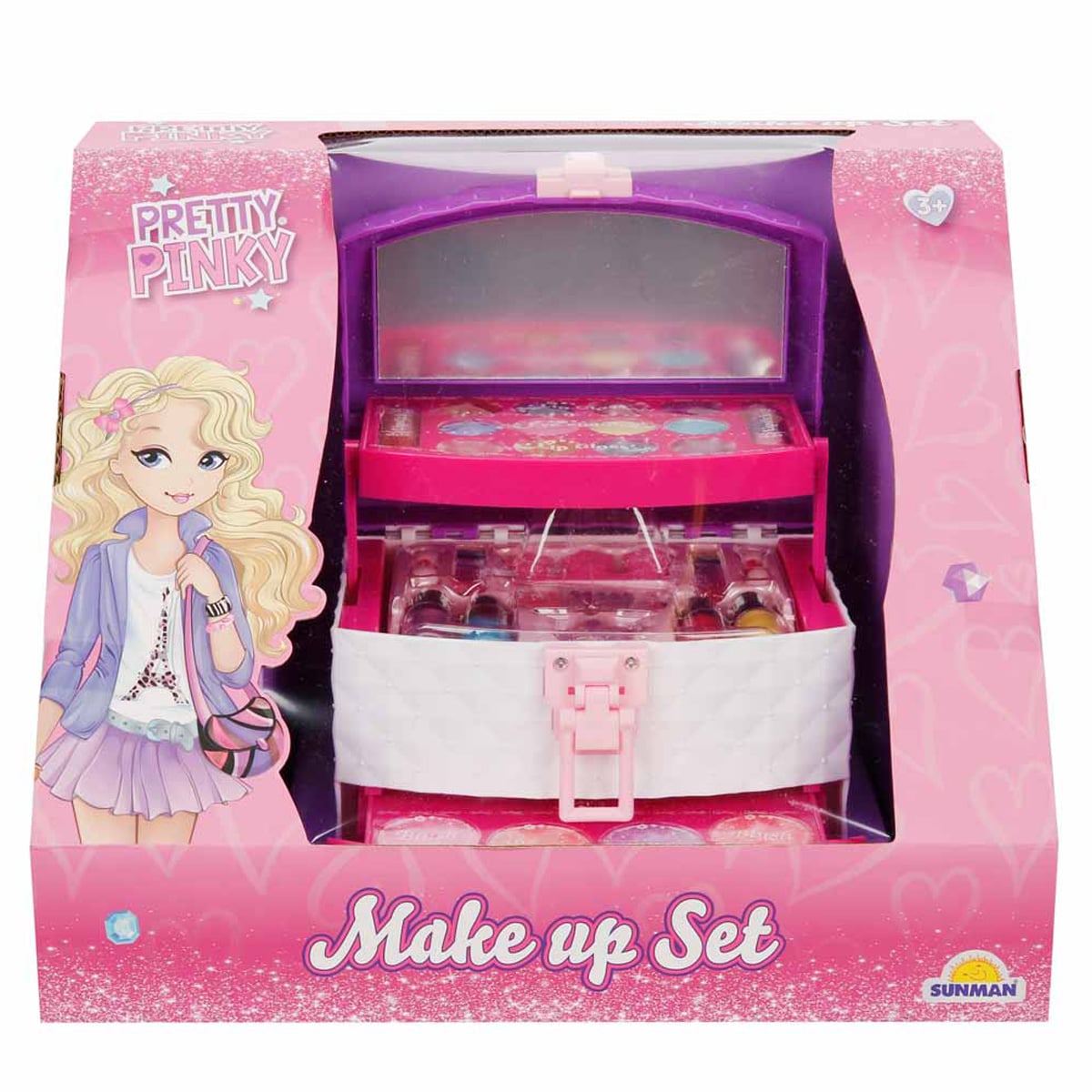 Set Make-up Pretty Pinky in Gentuta cu 3 Sertare