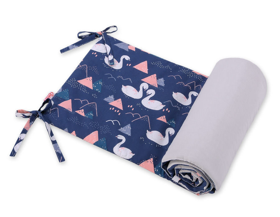Aparatoare Bobono Swans Navy Blue - Protecție Patut - imagine 2