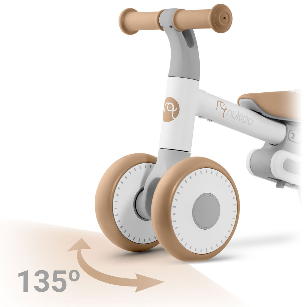 Bicicleta Echilibru Nukido Bej Copii - imagine 8