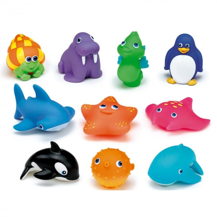 Set 10 jucării de baie Eddy Toys animale marine