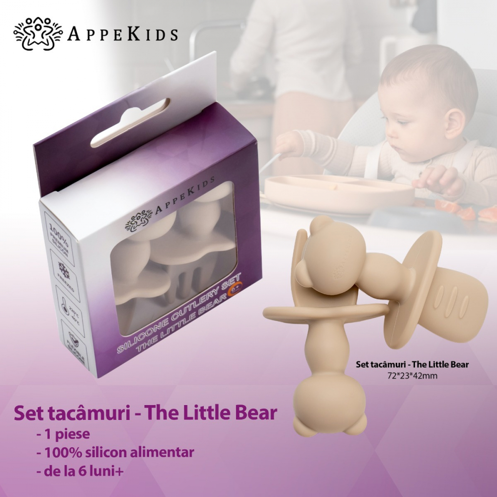 Set Tacâmuri AppeKids Silicon Beige - imagine 2