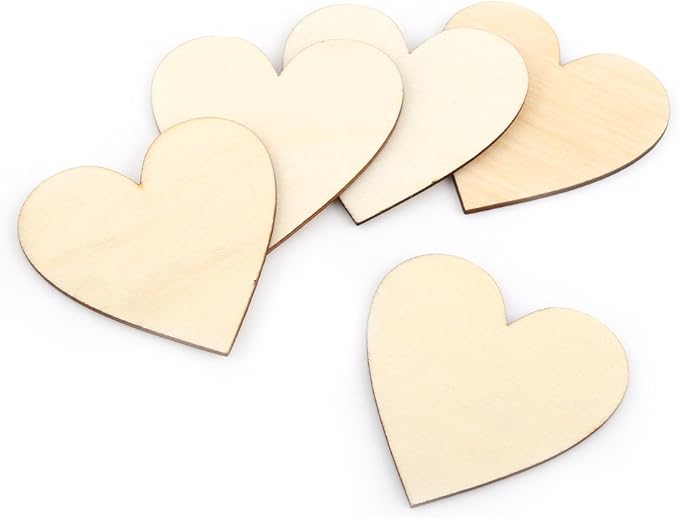Set 20 Inimioare Lemn Amacs 4x4 cm