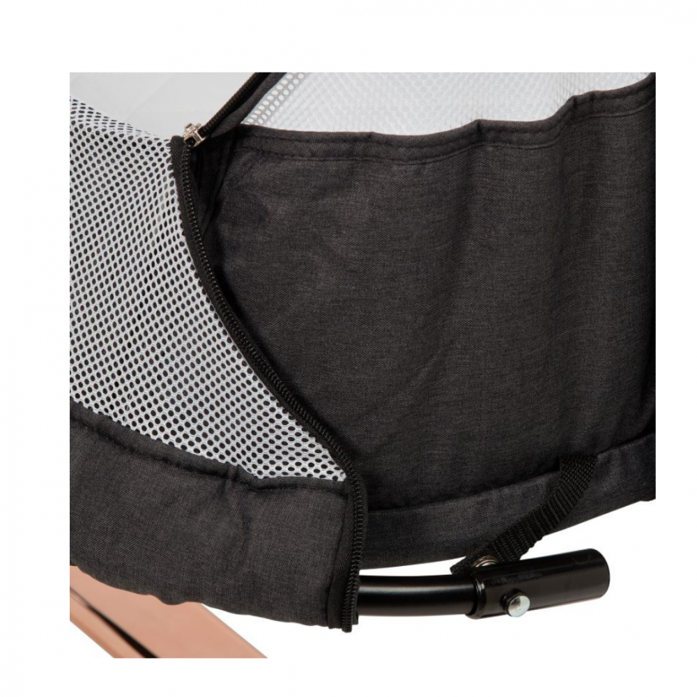 Patut co-sleeper BabyGo Vivaldi Gold, reglabil, cu leganare - imagine 4