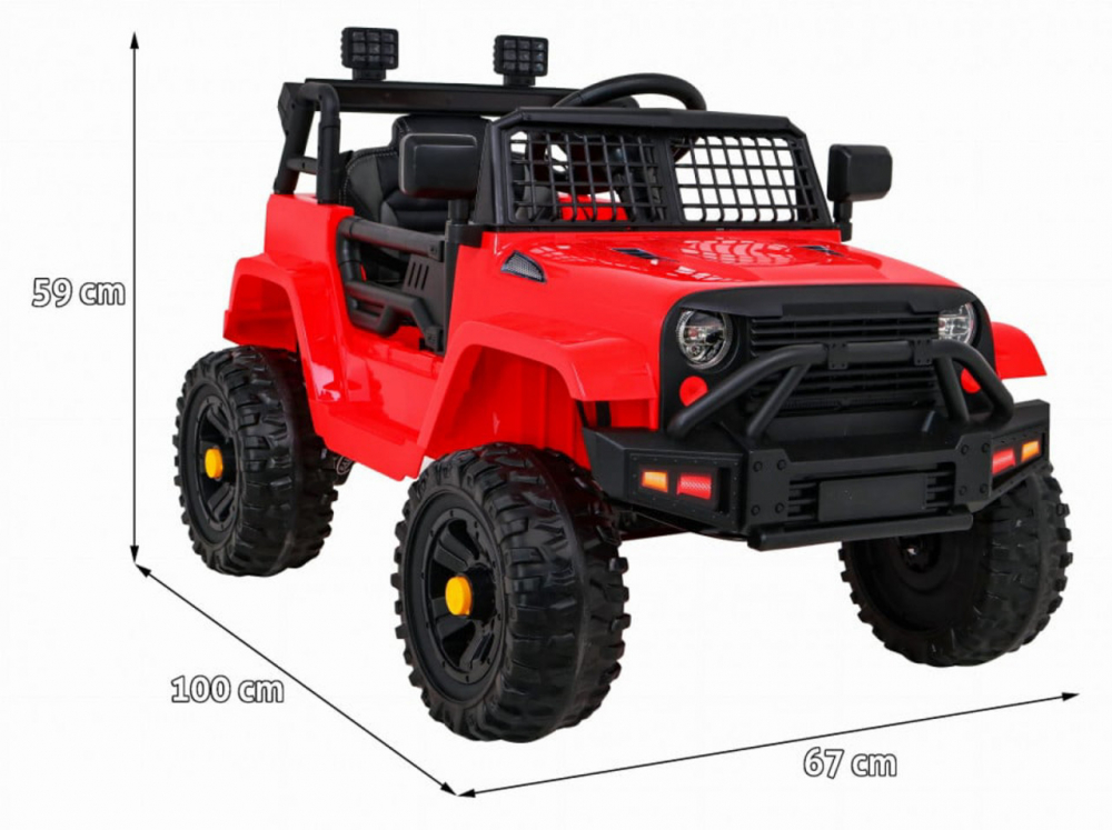Novokids Dark Knight Jeep PRO 12V Rosu