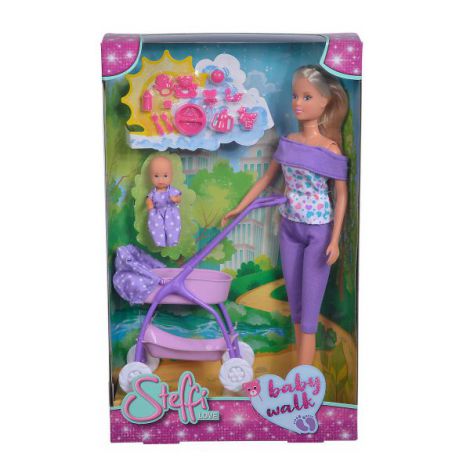 Păpușă Steffi cu Cărucior Bebe - Simba