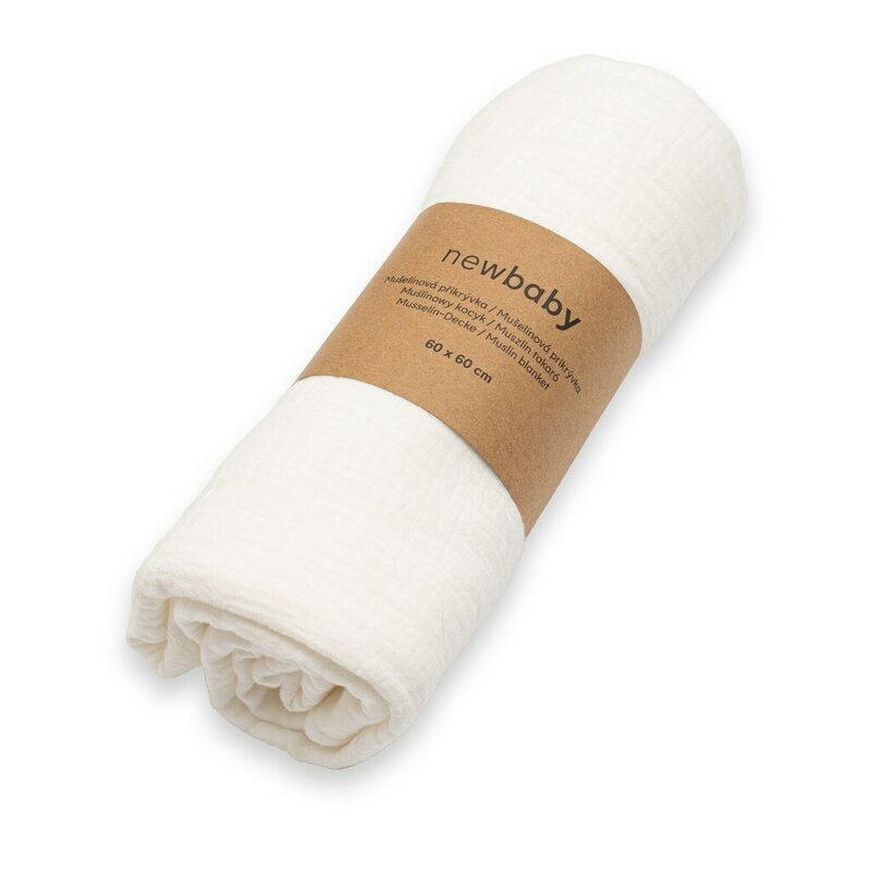 Paturica Muselina New Baby 60x60 cm Bumbac Organic