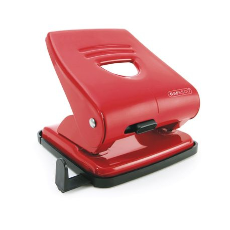 Perforator Rapesco 827M, 30 coli, Metalic, Rosu