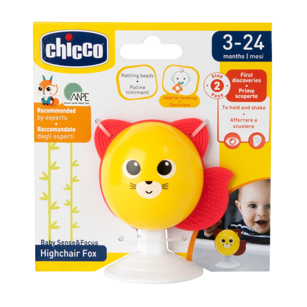 Jucarie Chicco Vulpita cu Ventuza pentru Scaun Masa - imagine 3