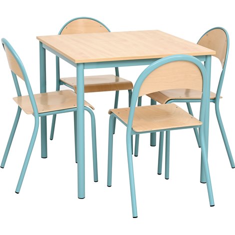 Set Masa + 4 Scaune Moje Bambino Turcoaz
