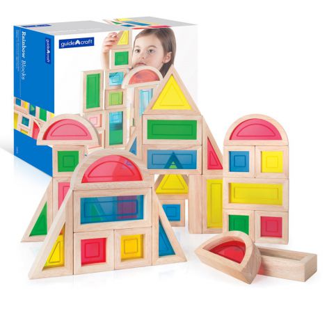 Rainbow Blocks Guidecraft - Creativitate și Culoare