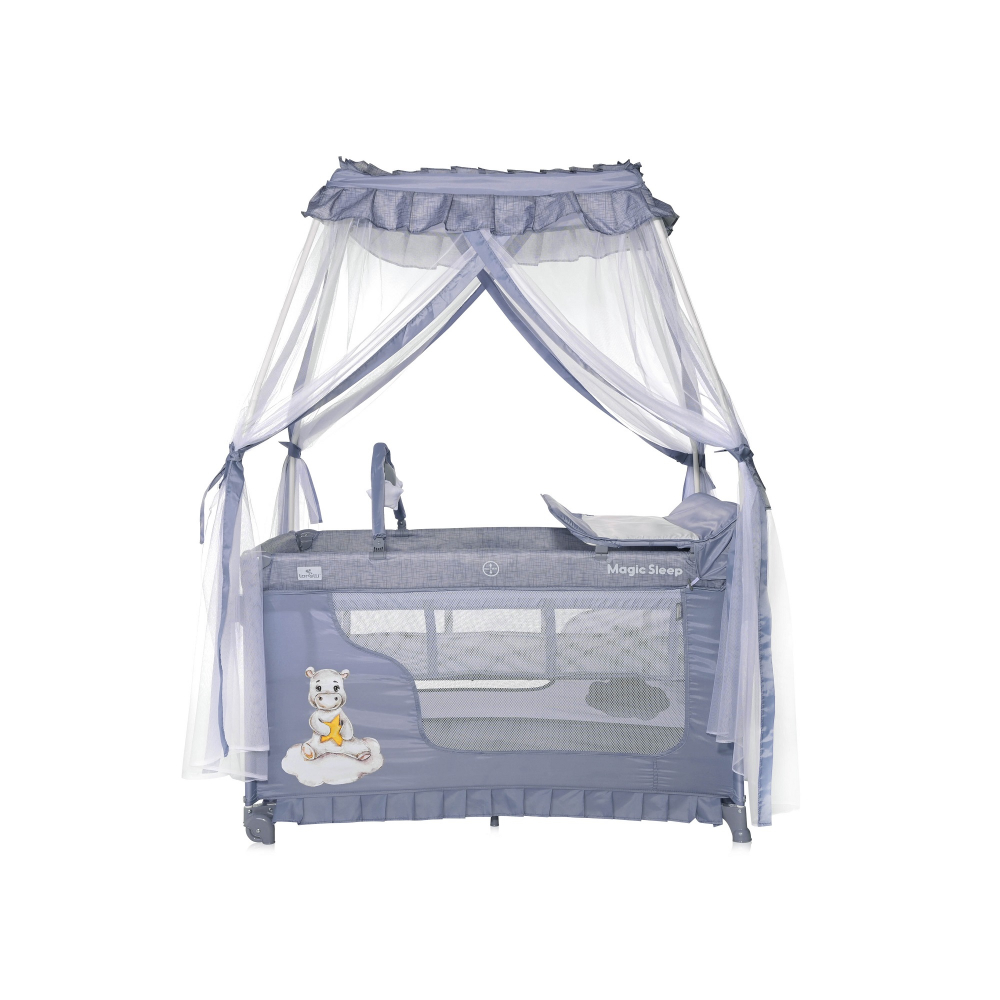 Patut pliabil Magic Sleep Lorelli, Cool Grey Hippo - imagine 2