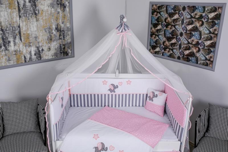 Lenjerie Patut 9 Piese Mykids Gri-Roz - imagine 3