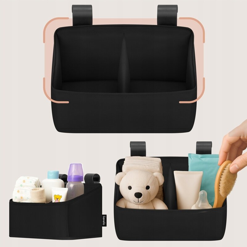 Organizator Lionelo Sidepocket S Negru - 2 Compartimente - imagine 4