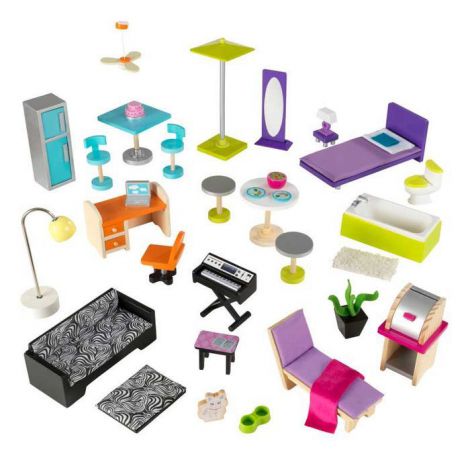 Casuta lemn papusi Kidkraft Uptown cu lift - imagine 3