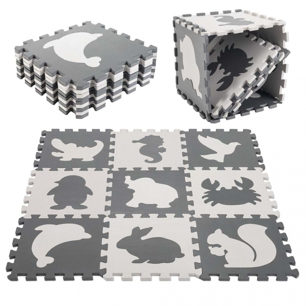 Covoras Puzzle Ikonka 9 piese - Spațiu de joacă sigur