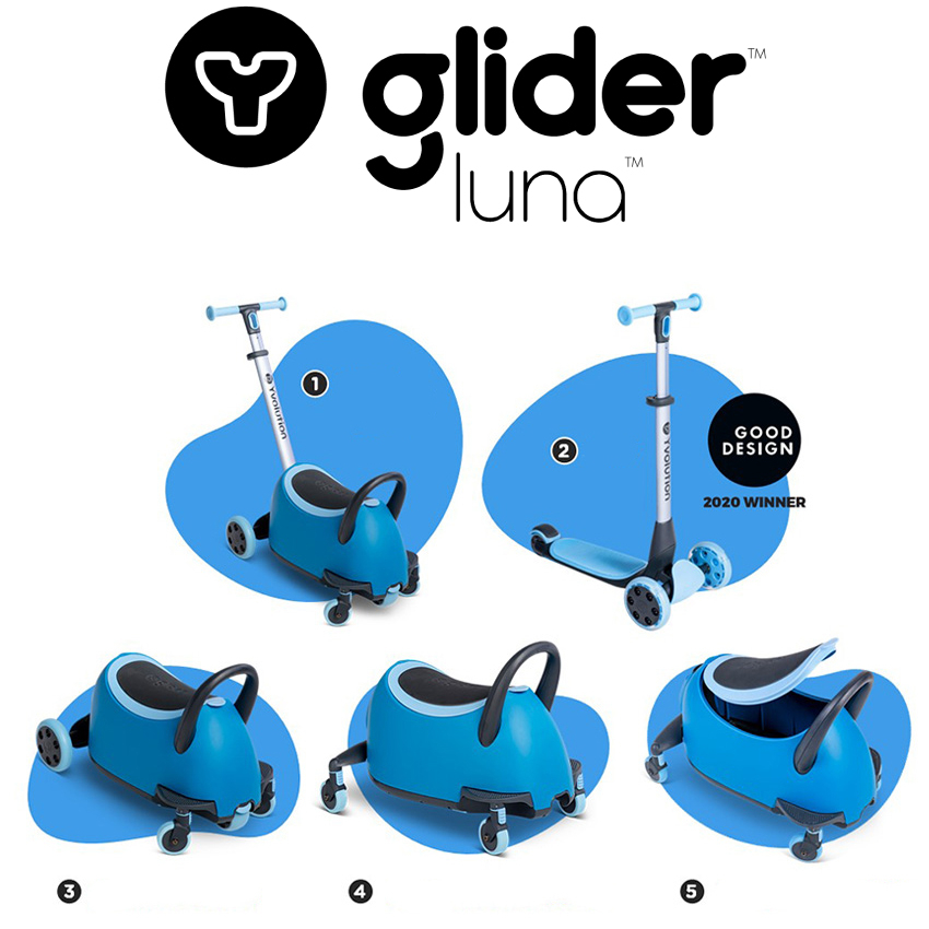 Trotineta Yvolution Y Glider Luna 5-in-1, Albastru - imagine 2