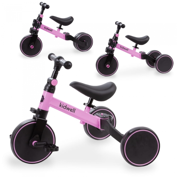 Tricicleta Kidwell Pico Pink 3 in 1, Scaun Reglabil
