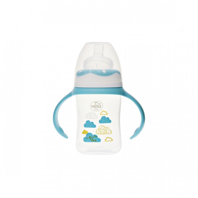Biberon Minut Baby 0+ 150ml cu Mâner Turcoaz - imagine 4