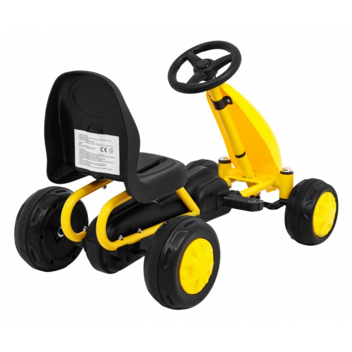 Kart cu pedale Gokart galben - Aventură pe 4 roți - imagine 5
