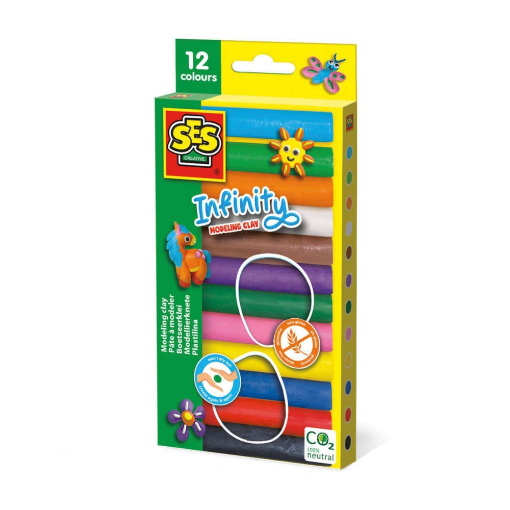 Set Plastilina Infinit Ses Creative 12 Culori