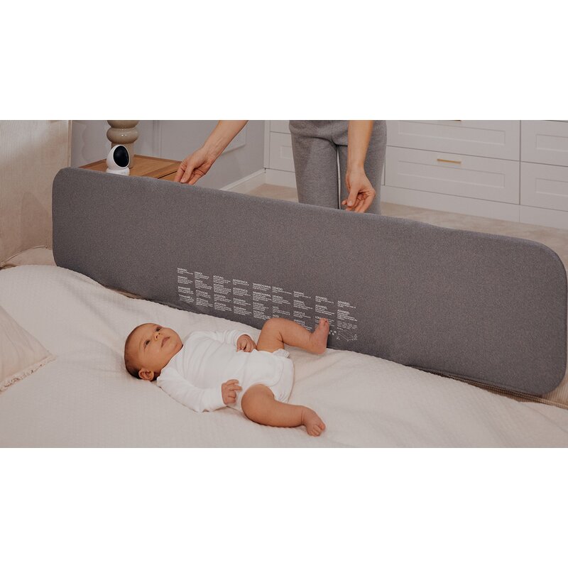 Bariera protectie pat Lionelo Lora XL, 150 cm, Bej - imagine 10