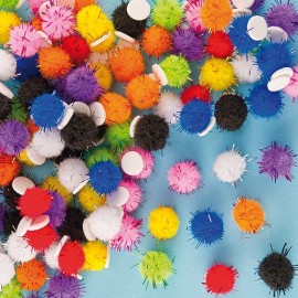 Pom-pom Gliter Autoadeziv Baker Ross - Set 150 Buc