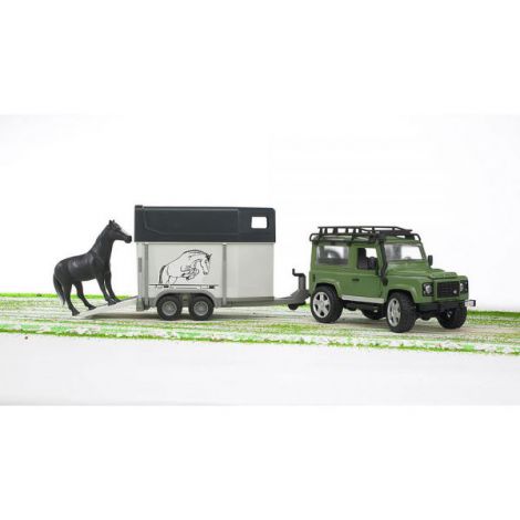 Bruder Land Rover Defender cu Remorcă și Cal - imagine 2