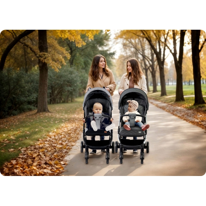 Carucior Nukido Paseo Gri - Pliere Compacta Avion - imagine 3