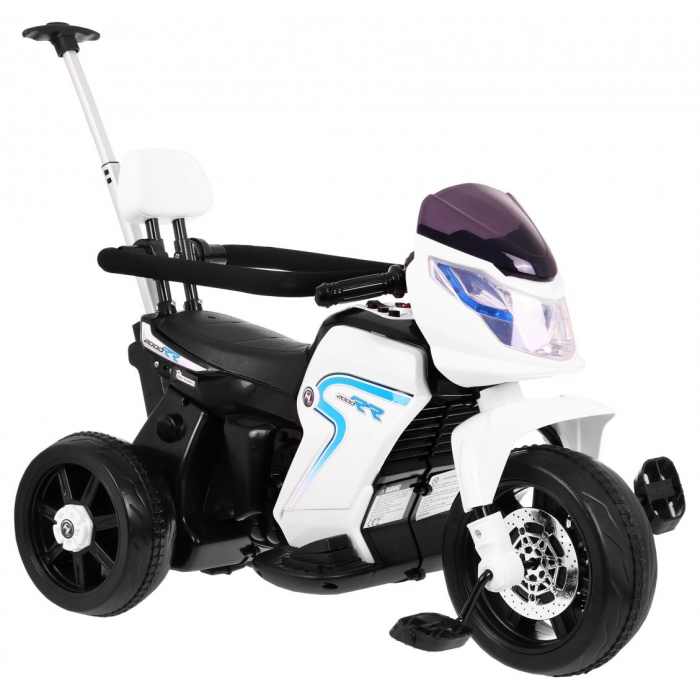 Motocicleta Electrică Copii Ramiz Alb 20W cu Mâner - imagine 5