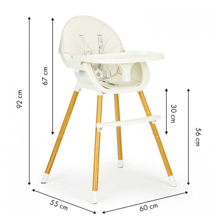 Scaun de masa 2 in 1 Ecotoys HA-004 Bej Reglabil - imagine 5