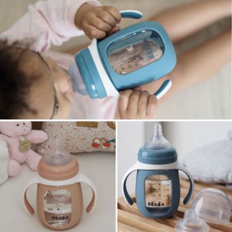 Biberon 2in1 Beaba 210ml Old Pink - imagine 6
