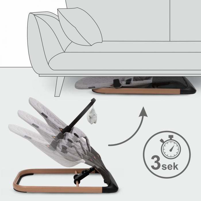 Balansoar Kidwell Laro Wooden Grey, Confort și Siguranță - imagine 2