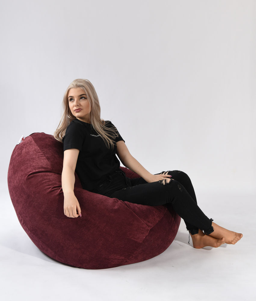 Fotoliu Pufrelax Nirvana Velvet Marsala - imagine 2
