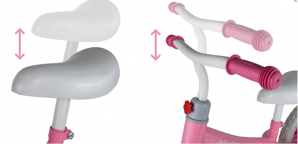Bicicleta Fără Pedale Malplay Push Sport Roz, 12 Inch - imagine 6