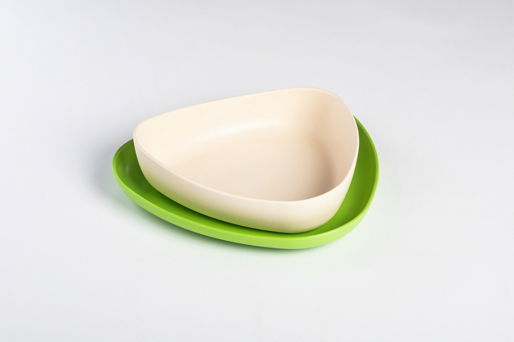 Set 2 Farfurii eKoala BIOplastic WhiteGreen - imagine 2