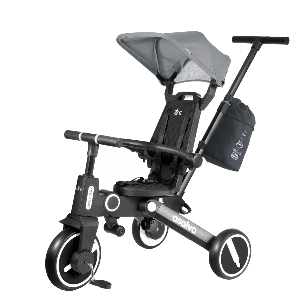 Tricicleta Asalvo Discovery Gri, Pliabila cu Scaun Rotativ - imagine 7
