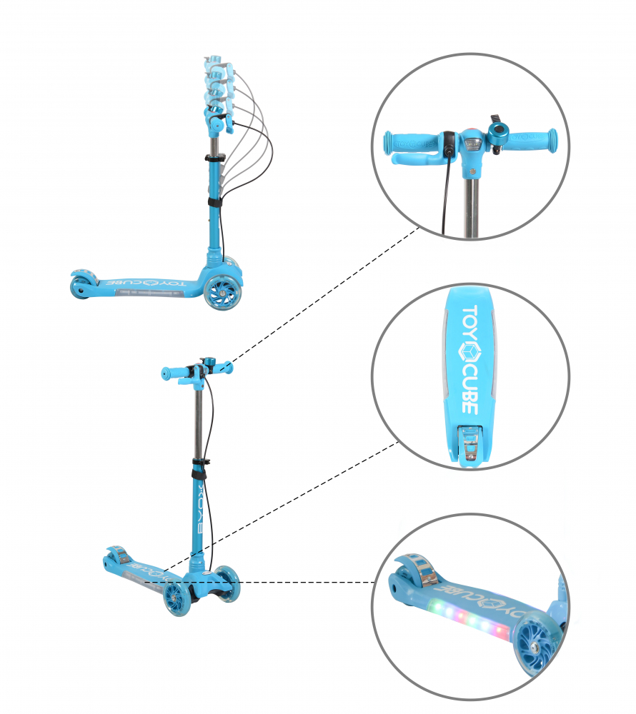 Trotineta Pliabilă LED Byox, cu Muzică și Frână - imagine 8